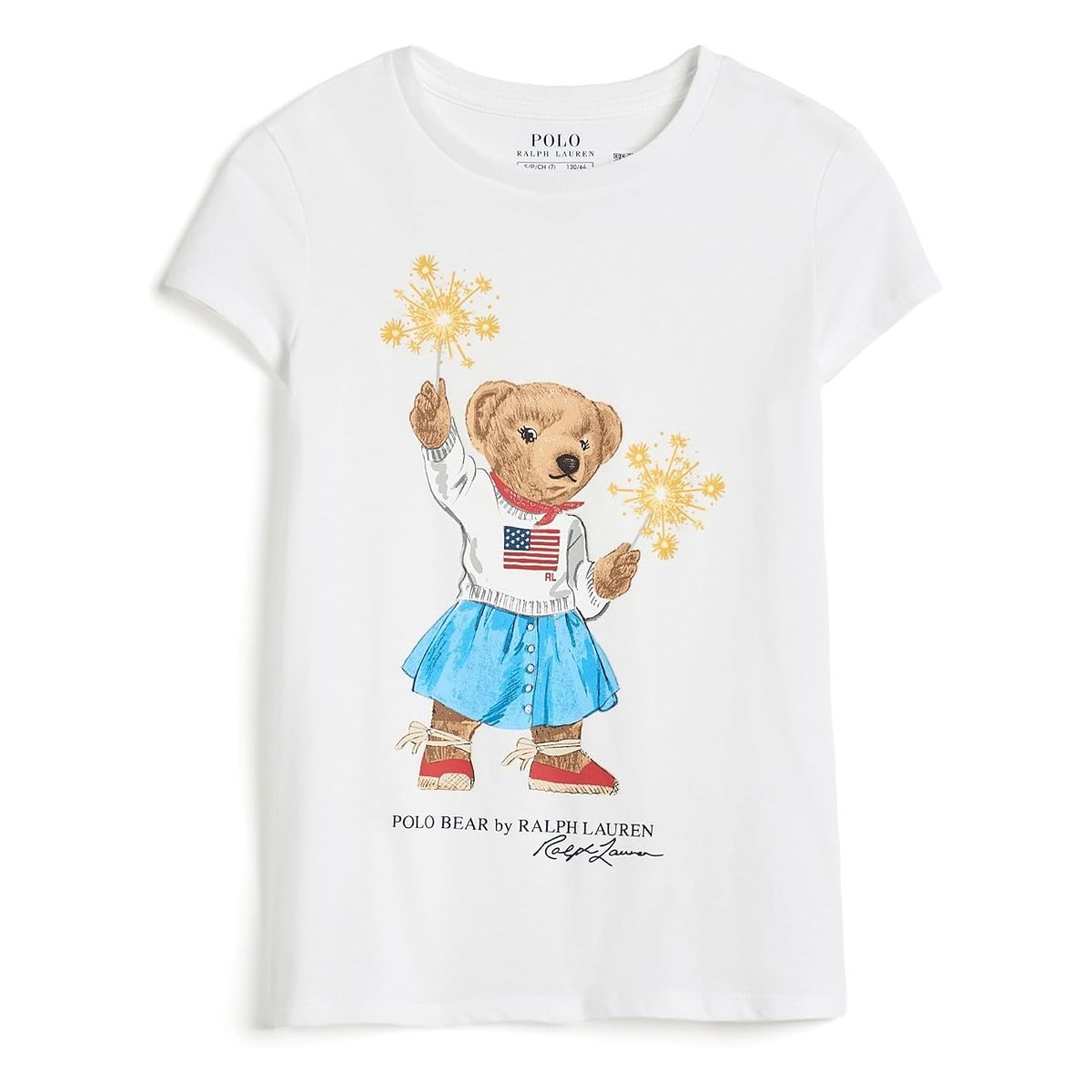 Camiseta Ralph Lauren Bear Cotton Jersey (Toddler/Little Kid/) — Blanco