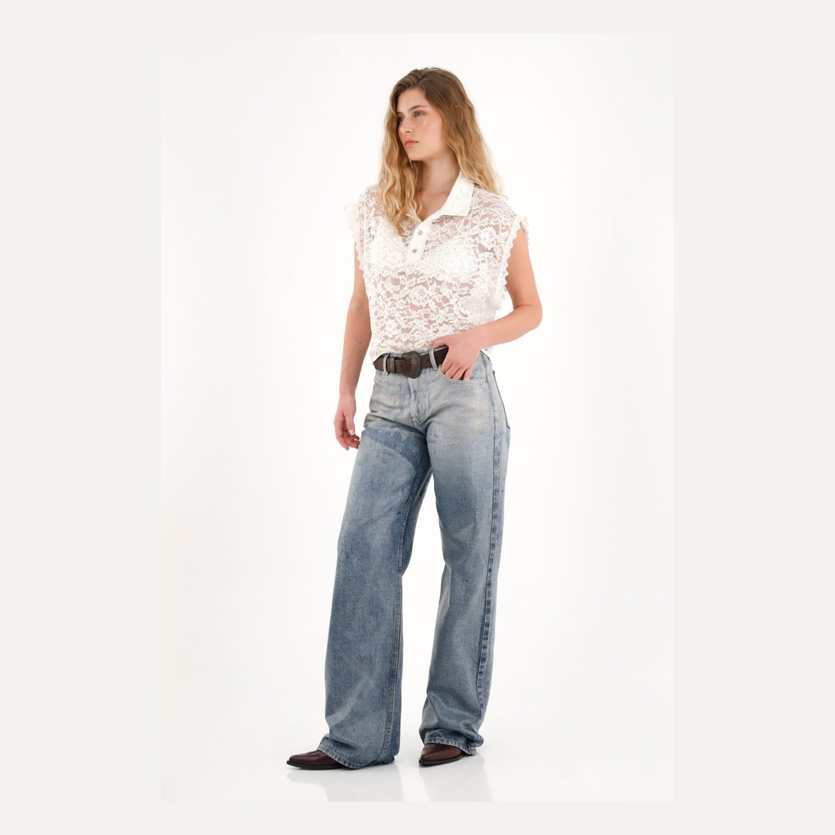 Jean Wide Leg tiro alto con lavado degradé Tennis