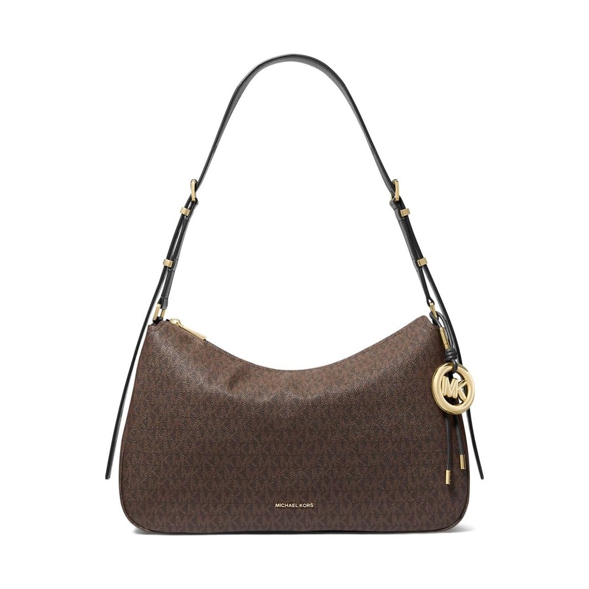Top Michael Kors Nolita Medium Zip Convertible Shoulder — Negro