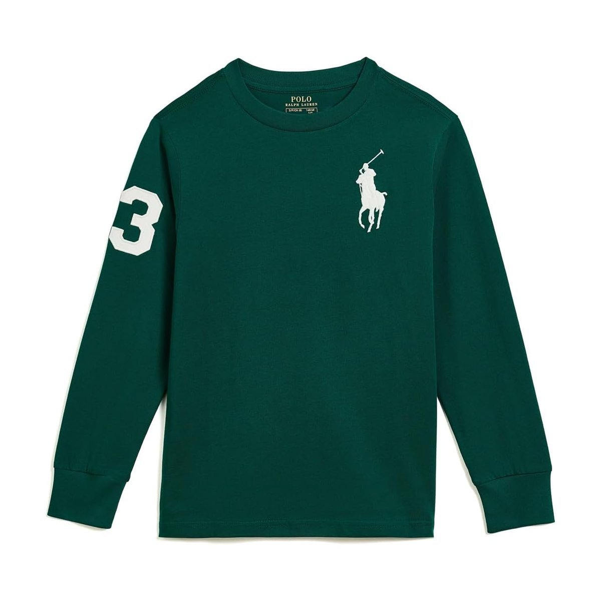 Camiseta Ralph Lauren Big Pony Cotton Long Sleeve () — Verde