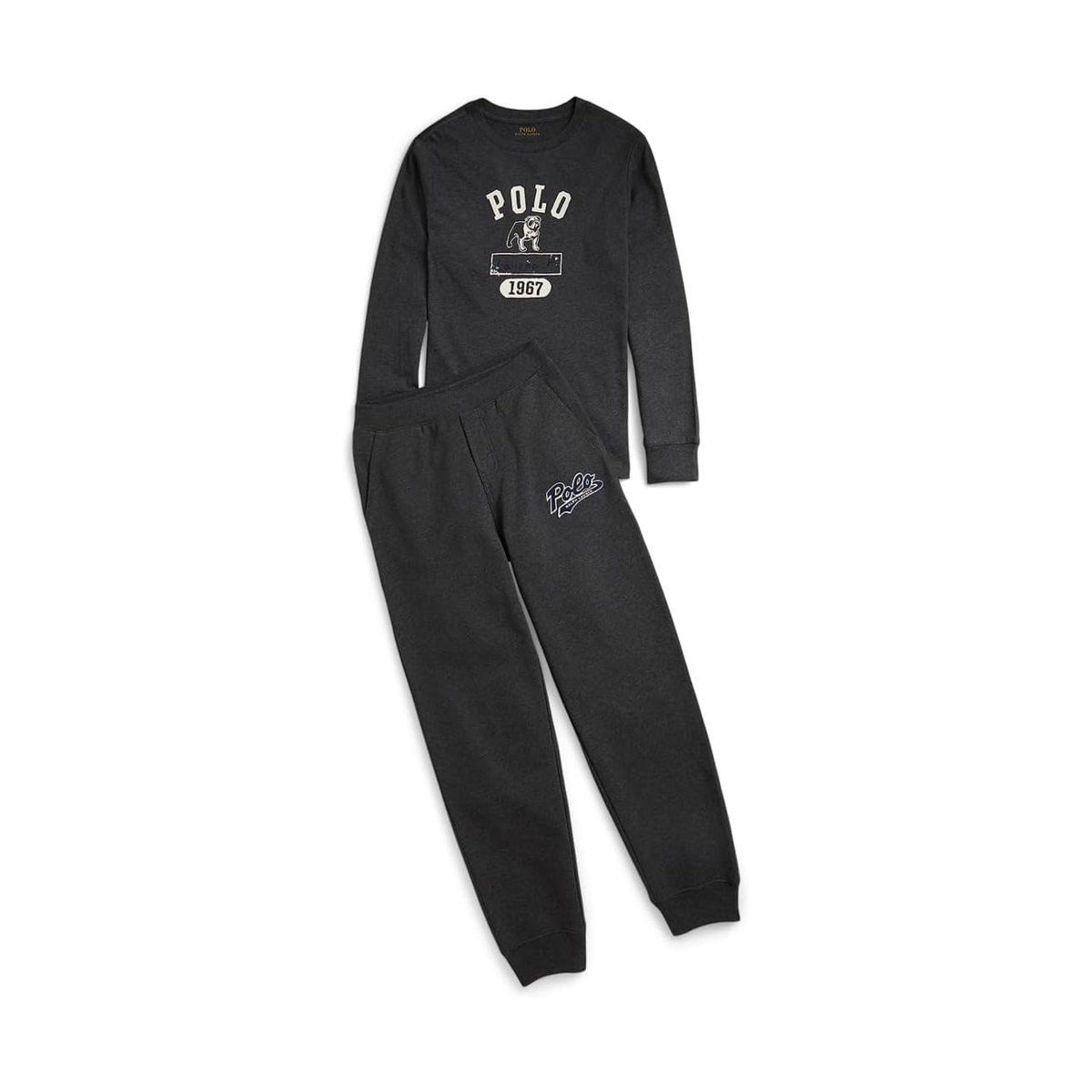 Camiseta Ralph Lauren Cotton Jersey Graphic Long Sleeve () — Gris