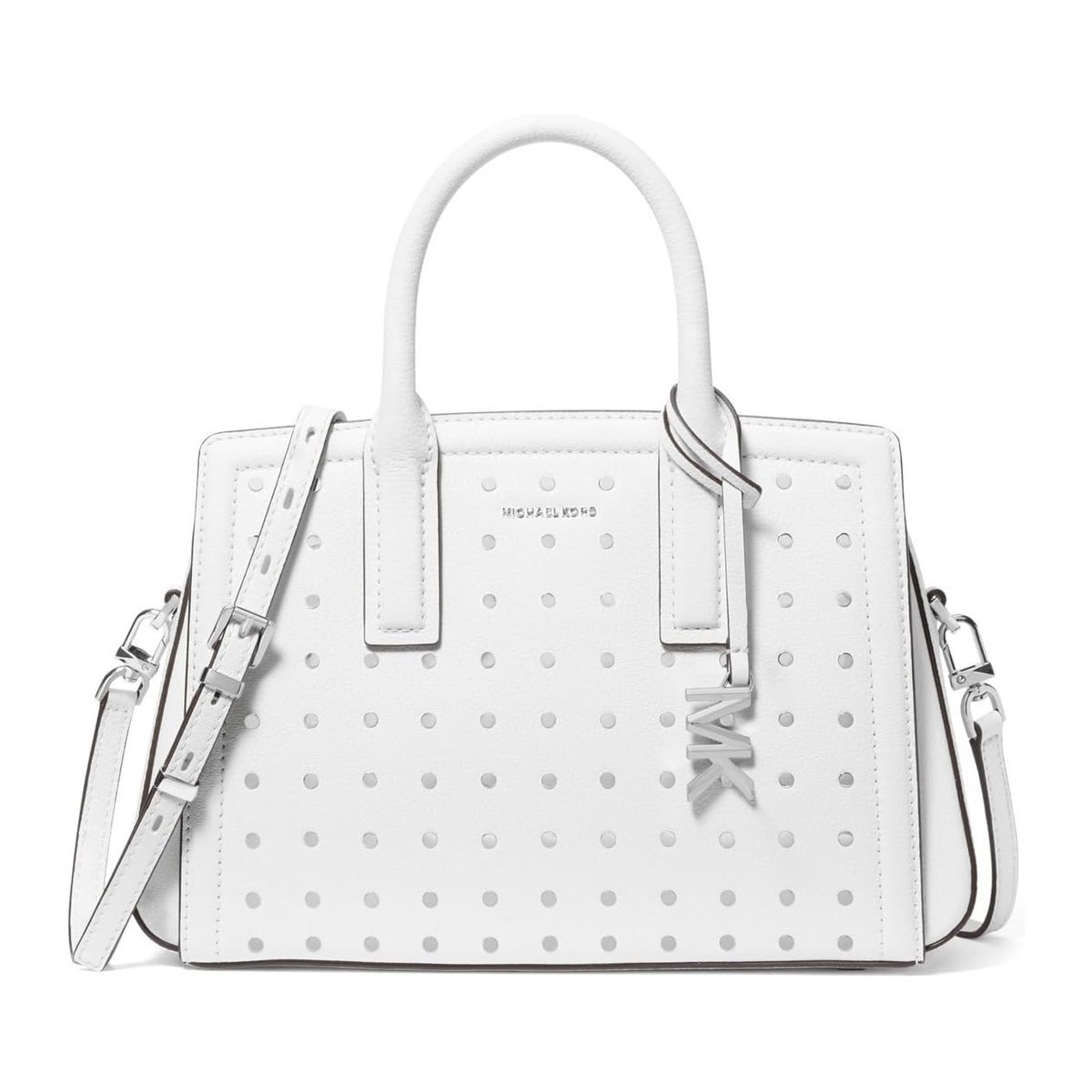 Cartera Michael Kors Laila Small Satchel — Blanco