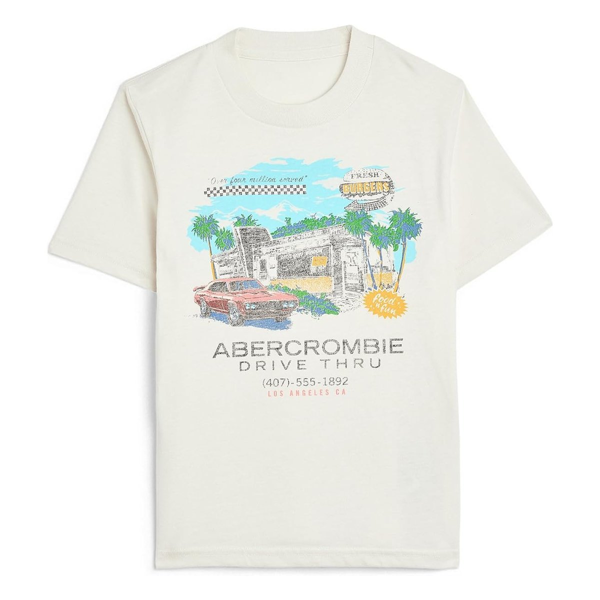 Camiseta Abercrombie & Fitch Fresh Burgers (Little Kid/) — Negro