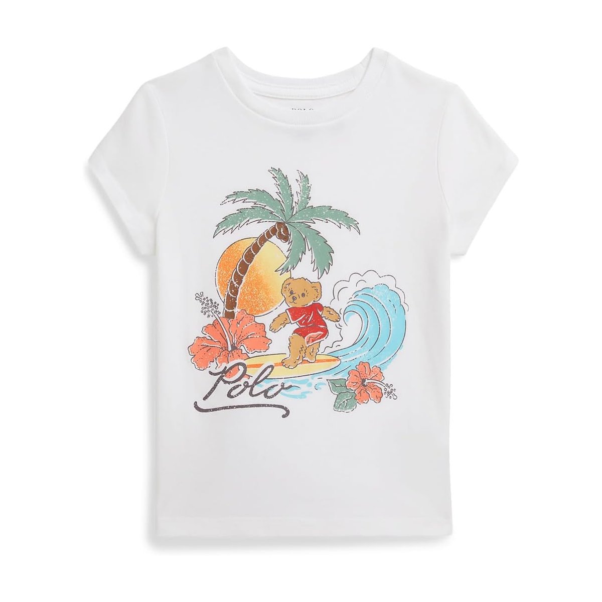 Camiseta Ralph Lauren Bear Cotton Jersey (Toddler/) — Blanco
