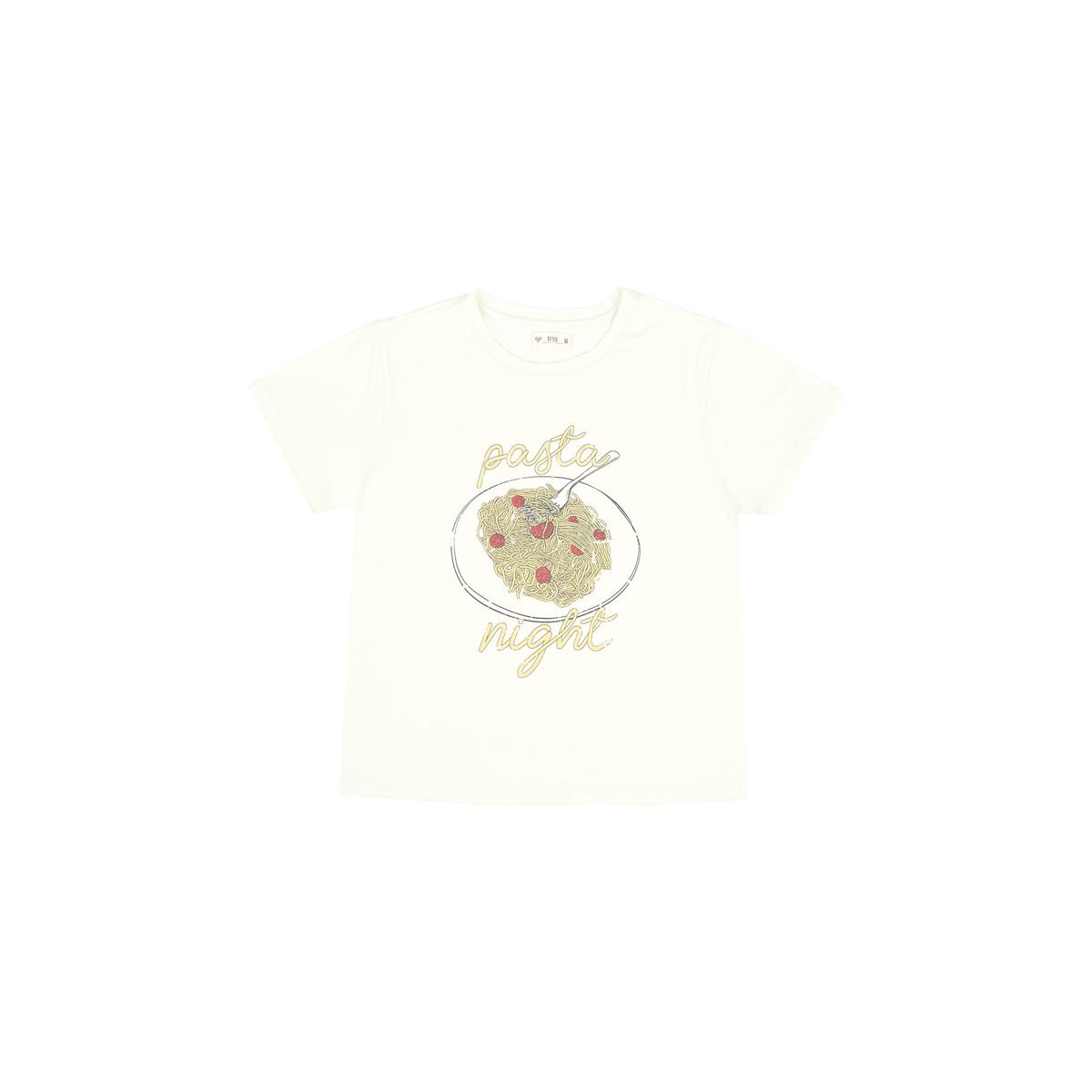 Camiseta crudo con estampado en frente Tennis