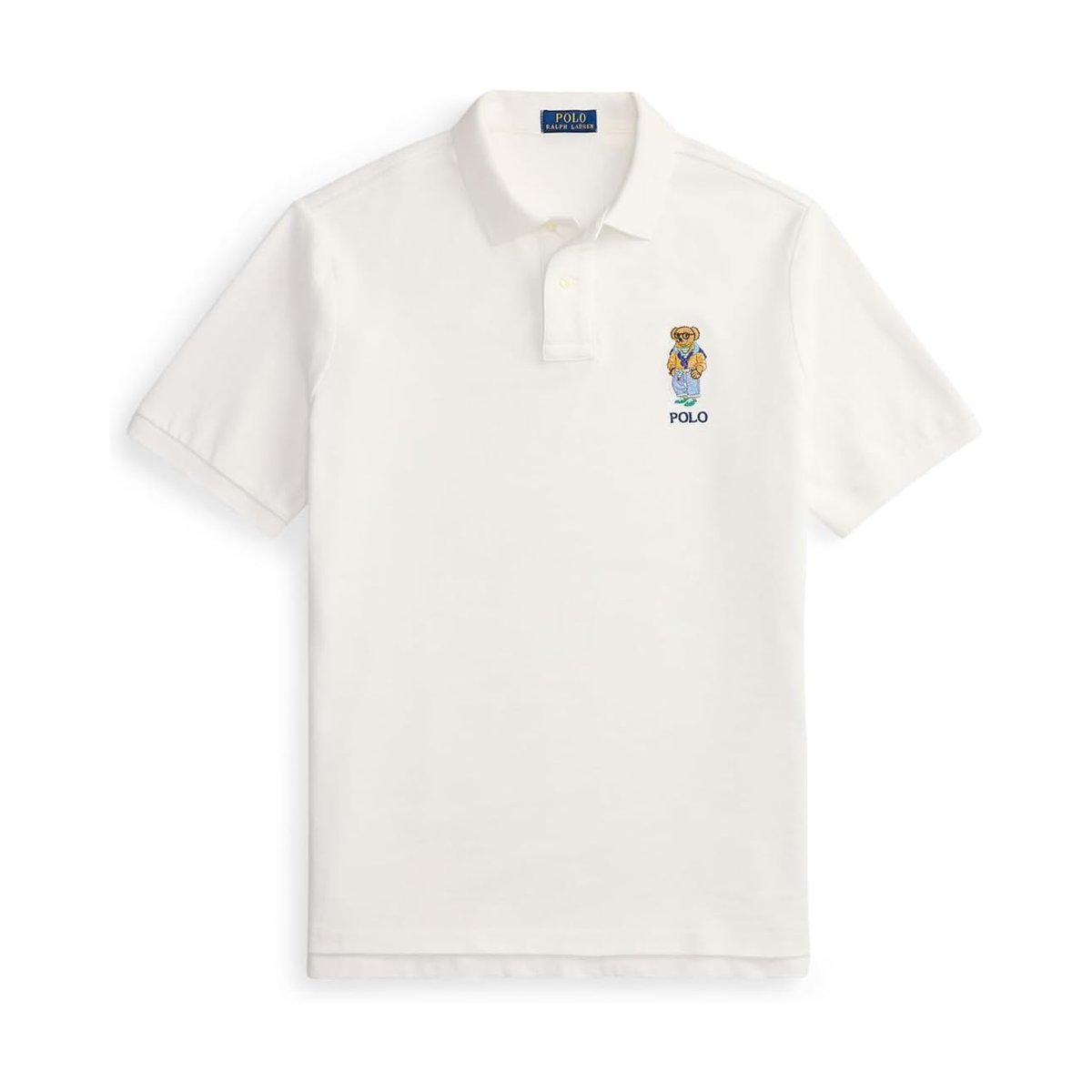 Camisa Ralph Lauren Classic Fit Bear Mesh — Blanco