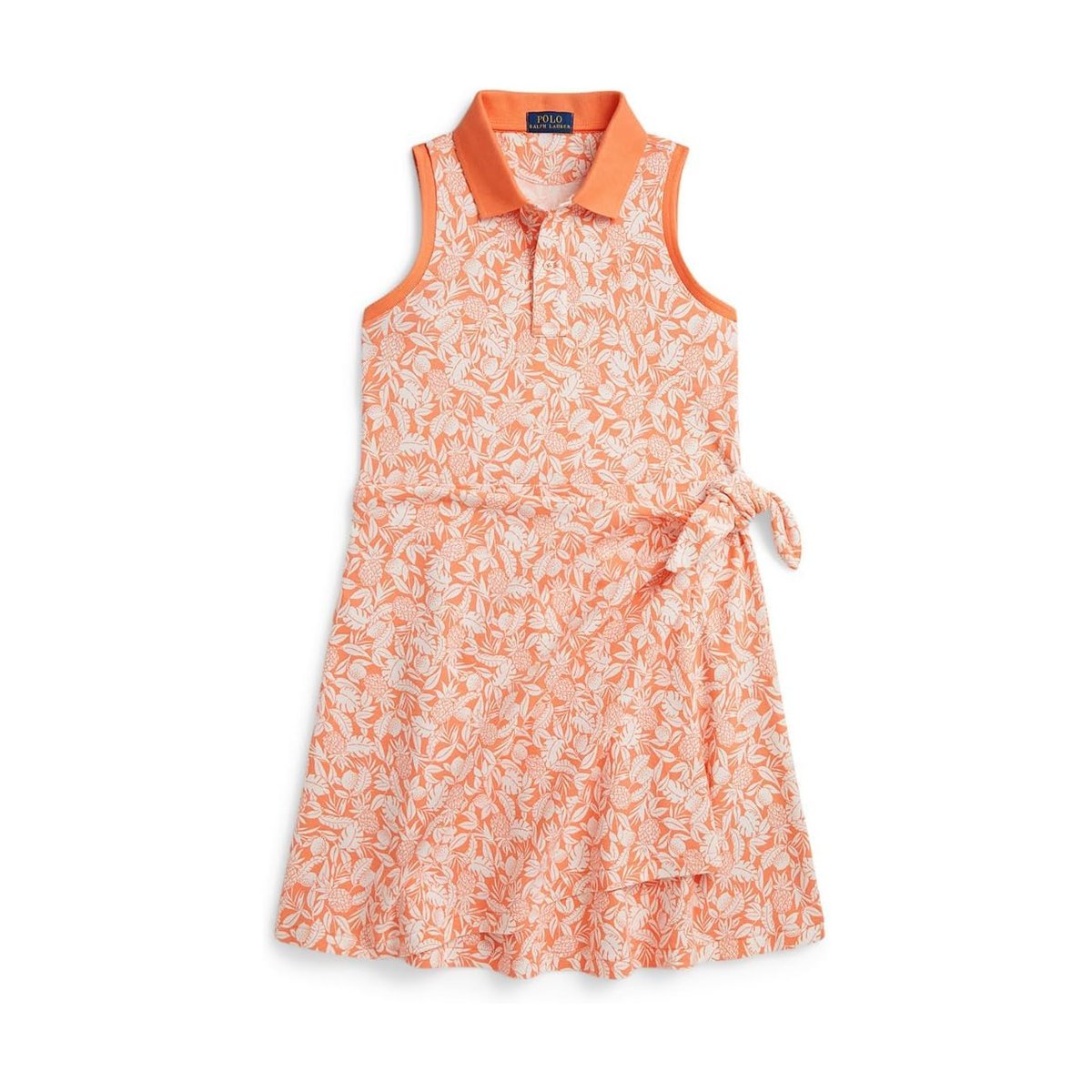 Vestido Ralph Lauren Pineapple Faux-Wrap Mesh () — Anaranjado