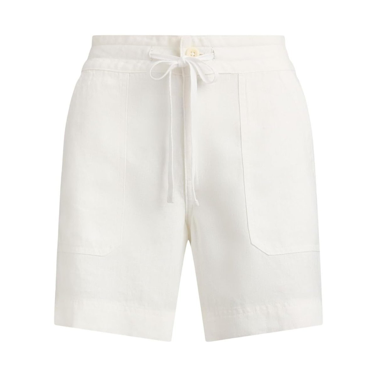 Short Ralph Lauren Linen Wide-Leg Drawcord — Blanco