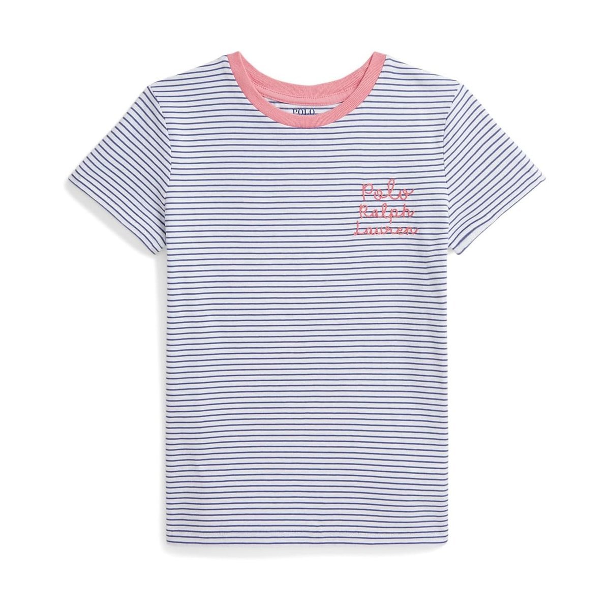 Camiseta Ralph Lauren Striped Logo Cotton Jersey () — Blanco