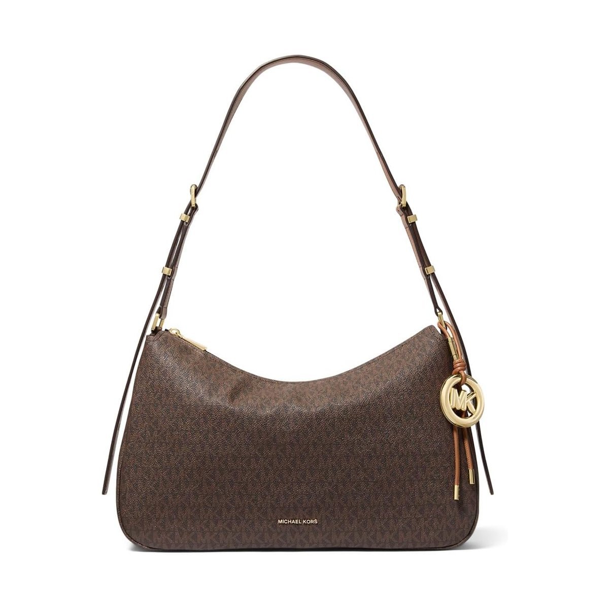 Top Michael Kors Nolita Medium Zip Convertible Shoulder — Café