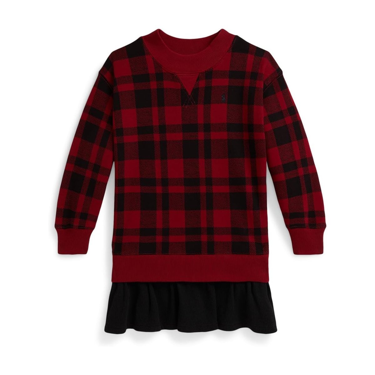 Vestido Ralph Lauren Buffalo Check Fleece (Toddler/) — Rojo