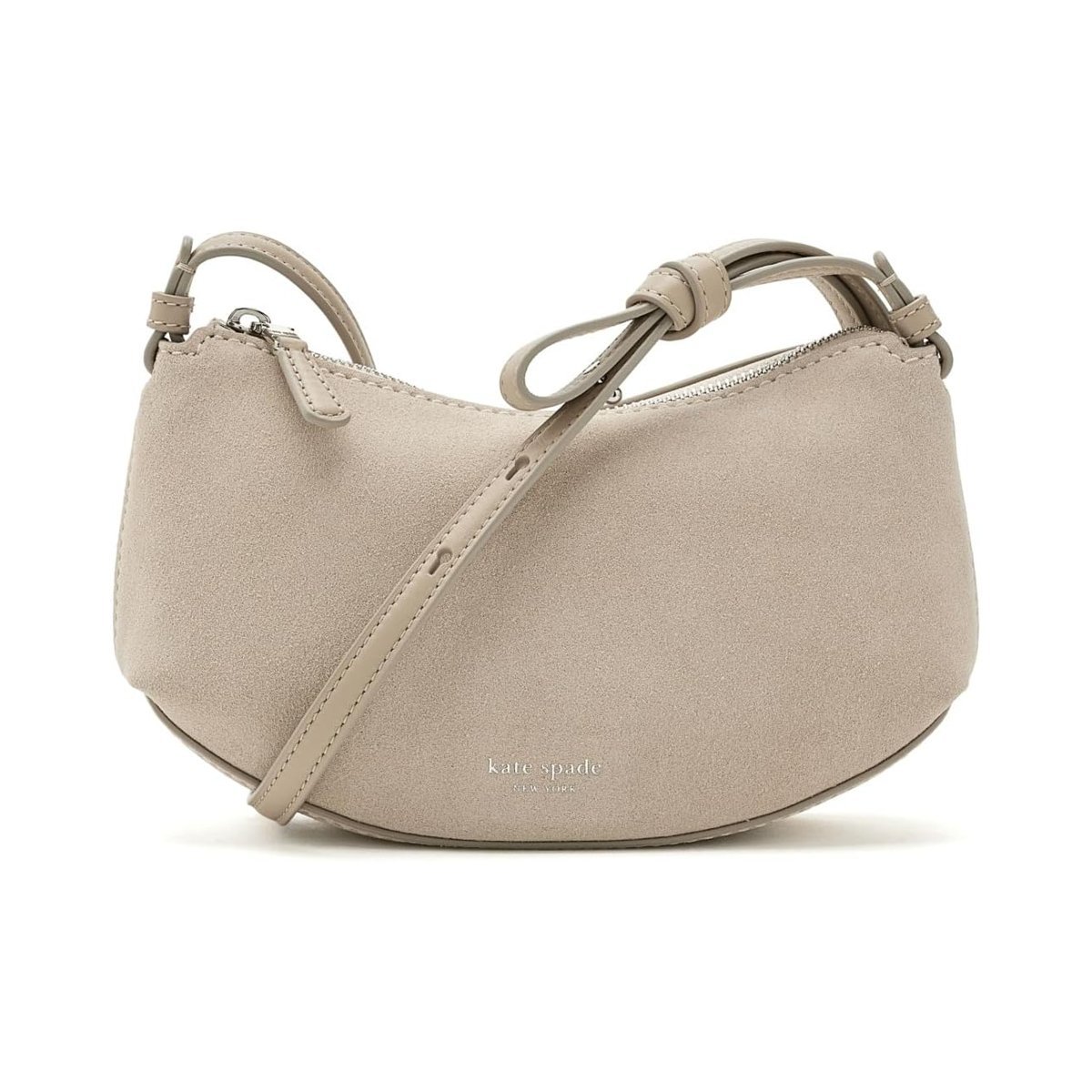 Cartera Kate Spade Loop Suede Crossbody — Milk Glass