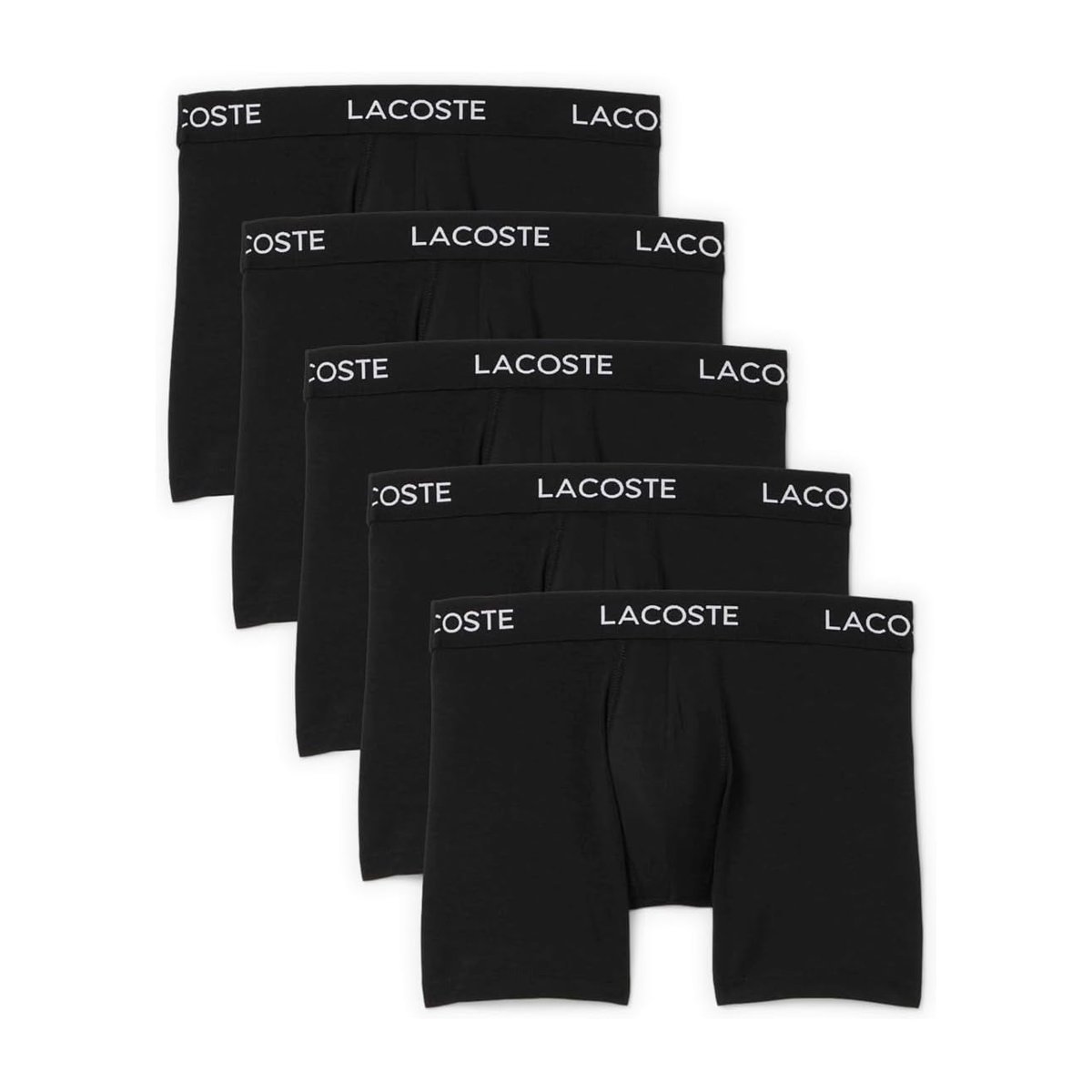 Ropa interior Lacoste 5-Pack Cotton Boxer Briefs — Negro