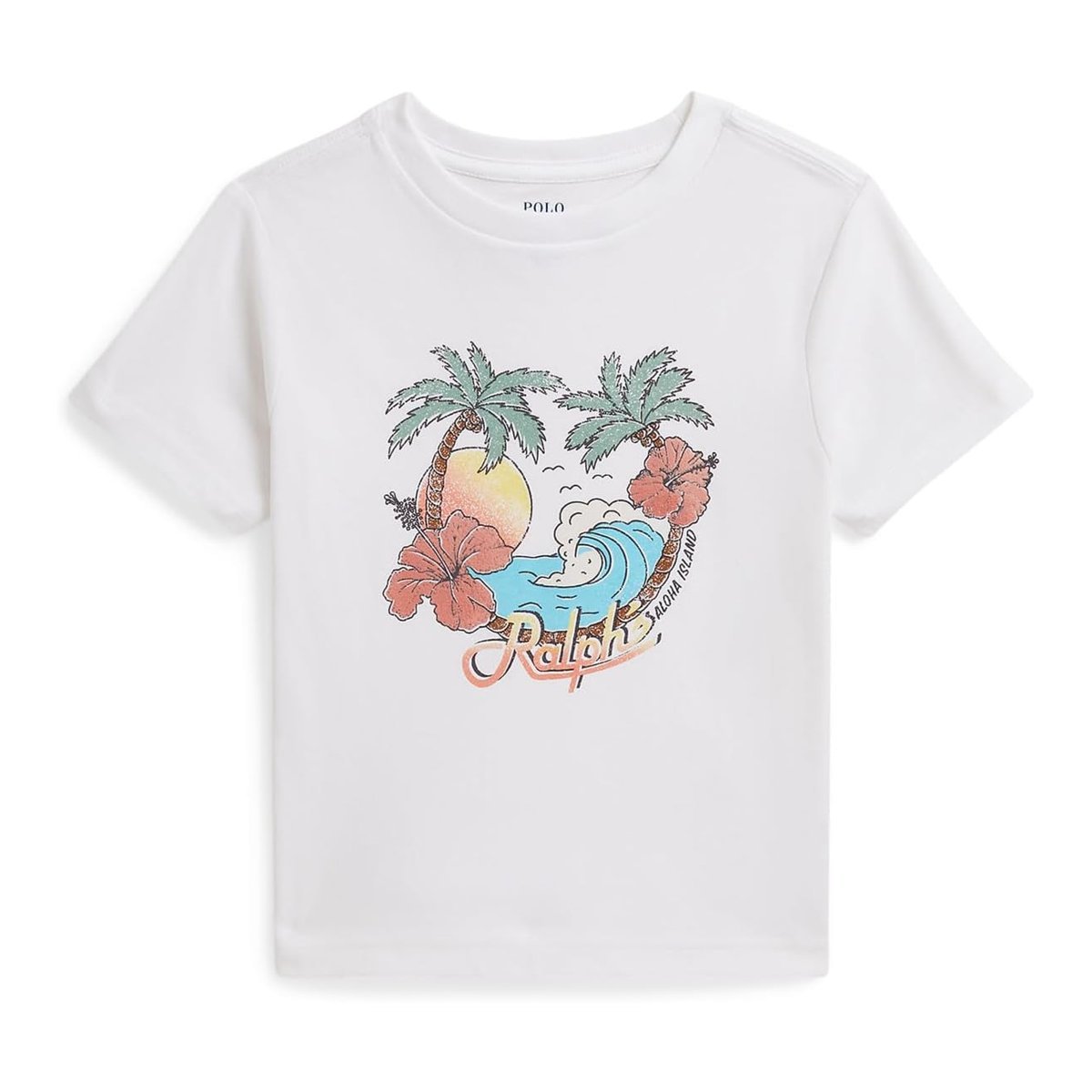 Camiseta Ralph Lauren Cotton Jersey Graphic (Toddler/) — Blanco