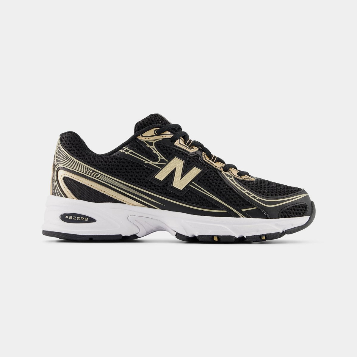 Tenis New Balance 740 Lifestyle (Black/White — Negro
