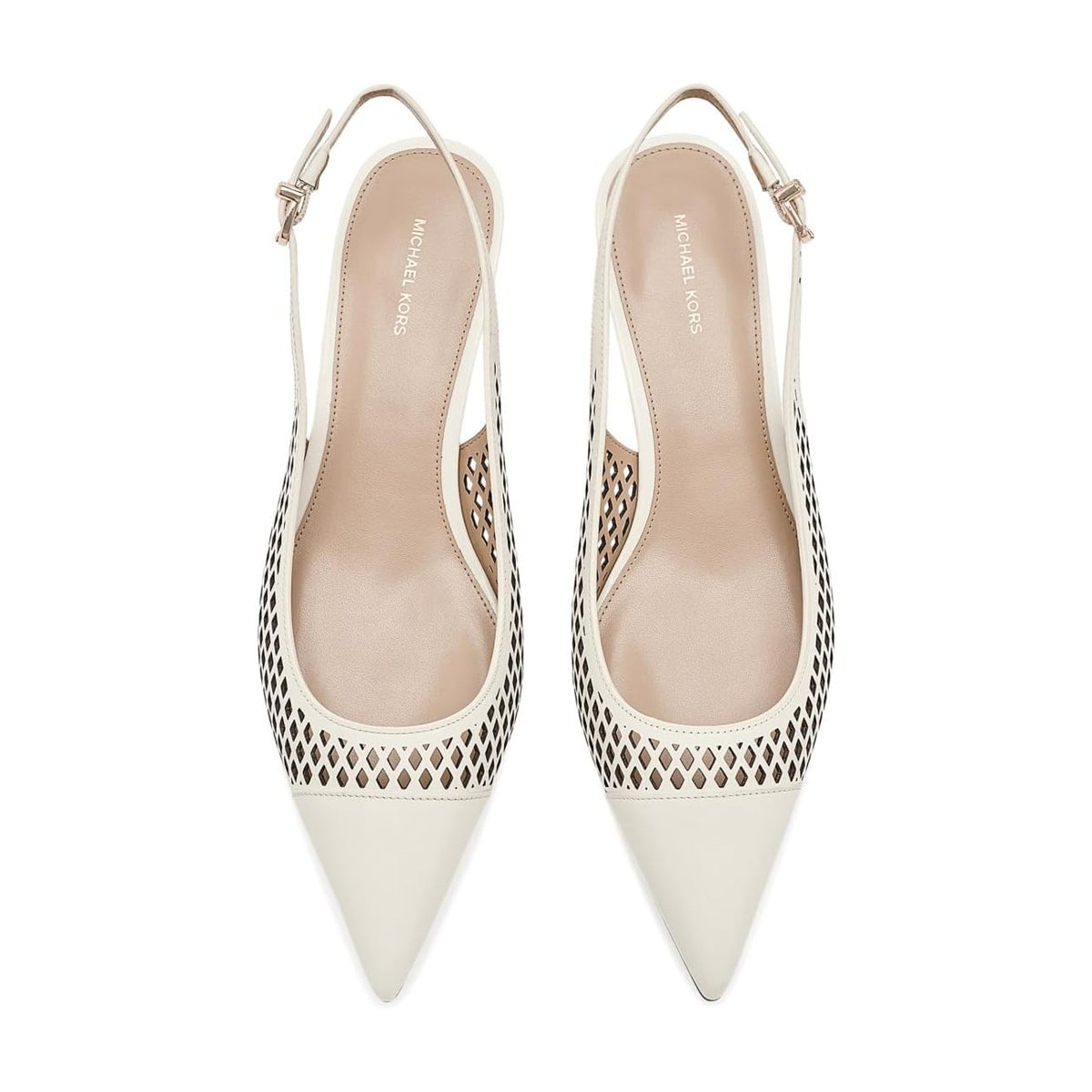Tacones Michael Kors Amara Toe Sling — Eggshell